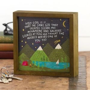 God Created You Bungolow Box Sign Decor Natural Life Picture Wall Art